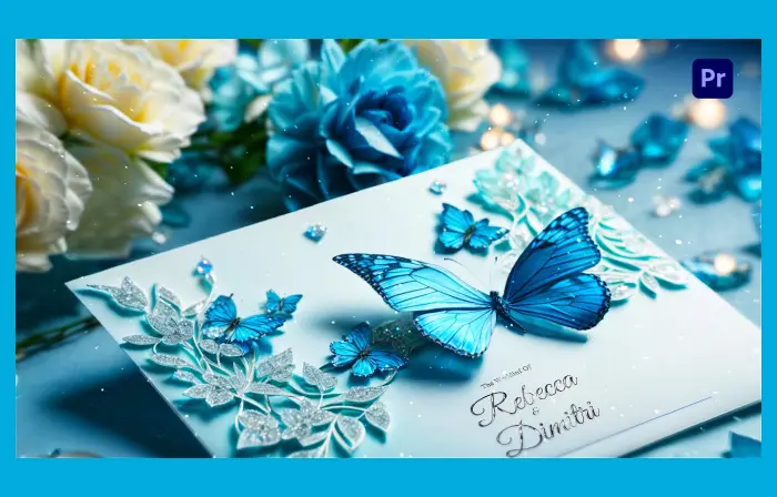 Vibrant 3D Butterflies Theme Wedding Invitation Slideshow